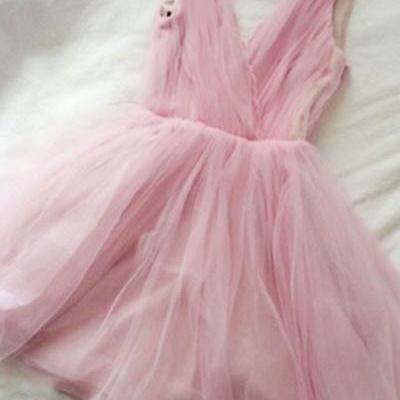 Pink Short Prom Dress, Mini Sexy Sleeveless Party Dress For Teens on Luulla