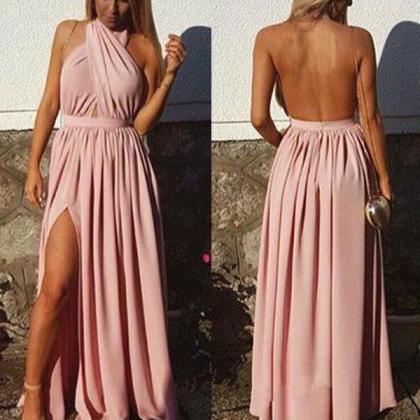 Charming Prom Dress,Sexy Open Back Prom Dresses, Sexy Split Side Long ...