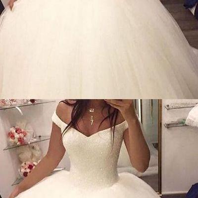 Charming Wedding Dress,Tulle Ball Gown Wedding Dresses,White Bridal Dresses F2168