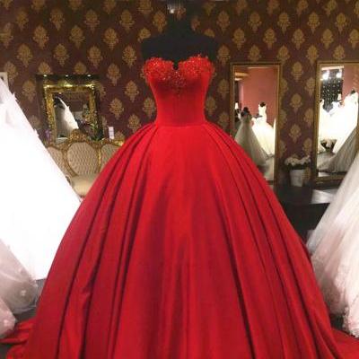 Sexy Prom Dress,Ball Gown Prom Dresses,Sleeveless Evening Dress,Long Evening Dresses,Red Wedding Dress ,Formal Dress F2851