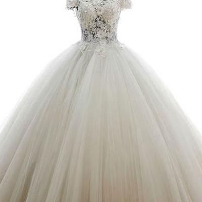 Charming Ball Gown Wedding Dress, Sexy Off Shoulder Tulle Bridal Dresses 