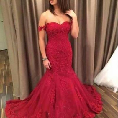 Custom Made Mermaid Prom Dresses 2017 Sweetheart Sleeveless Button Sweep Train Lace and Applique Party Gowns Evening Dress F1474