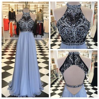 New Arrival Prom Dress,Backless Prom Dresses,2017 Sexy Halter Prom Dress,Long Evening Dress F1742