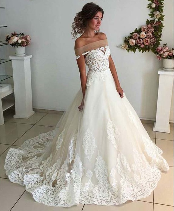 Off The Shoulder Lace Liqués Tulle A Line Wedding Dress On Luulla Off The Shoulder Lace Liqués Tulle A Line Wedding Dress