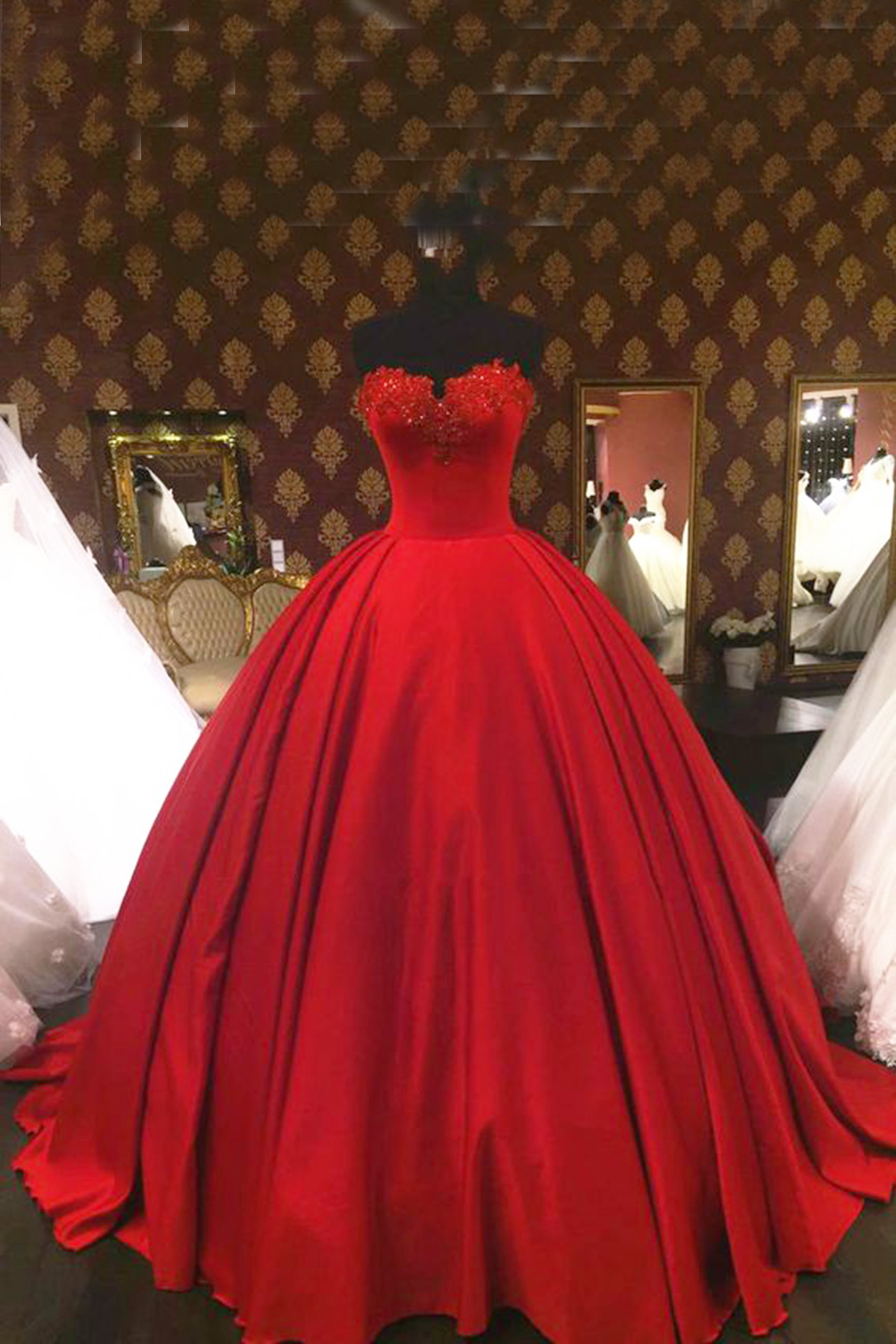 Red Strapless Ball Gown on Sale, 50 ...