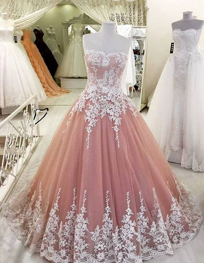 lace ball gown prom dress