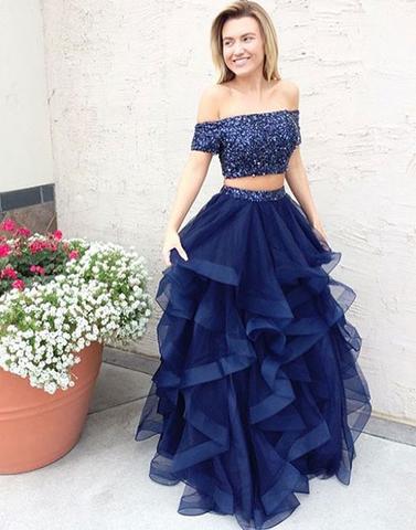 Evening Dress with Ruffles