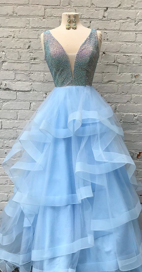 ruffled prom dress