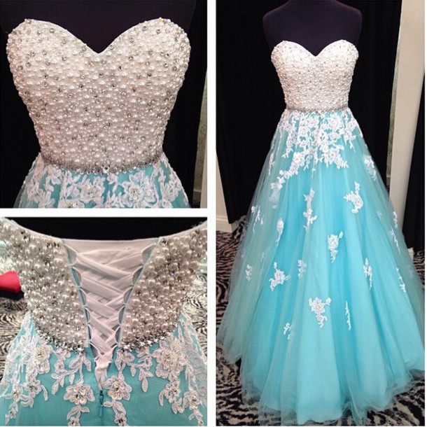 Sleeveless Teal Long Prom Dress
