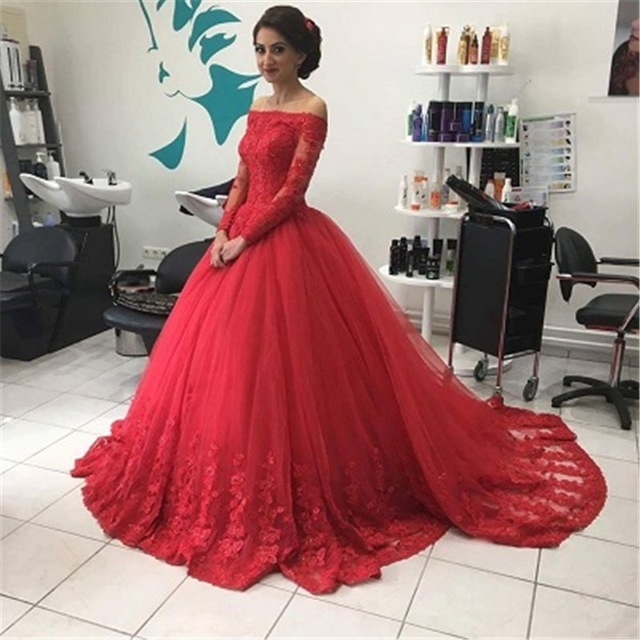 red xv dress