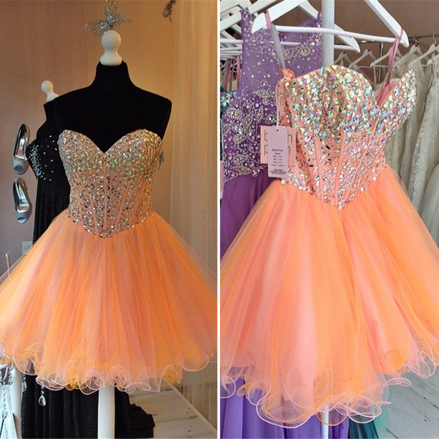 orange short prom dresses