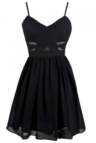 Prom Dress,prom Dresses,chiffon Evening Dress,black Mini Prom Gown F115