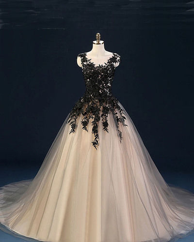 black fancy ball gown